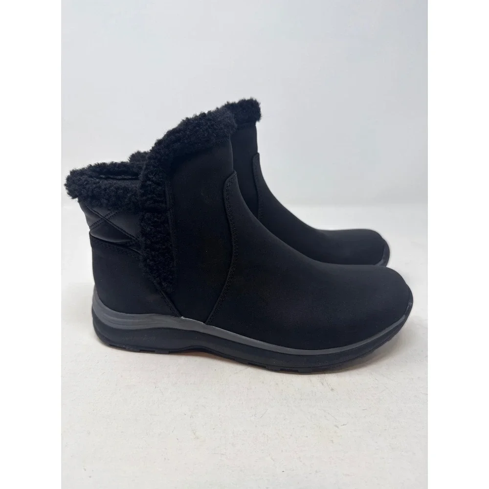 Baretraps B-True Ynez Black Faux Fur Trim Ankle Boots BT30817 Womens 6.5 M